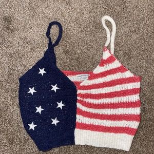 Cropped American flag tank